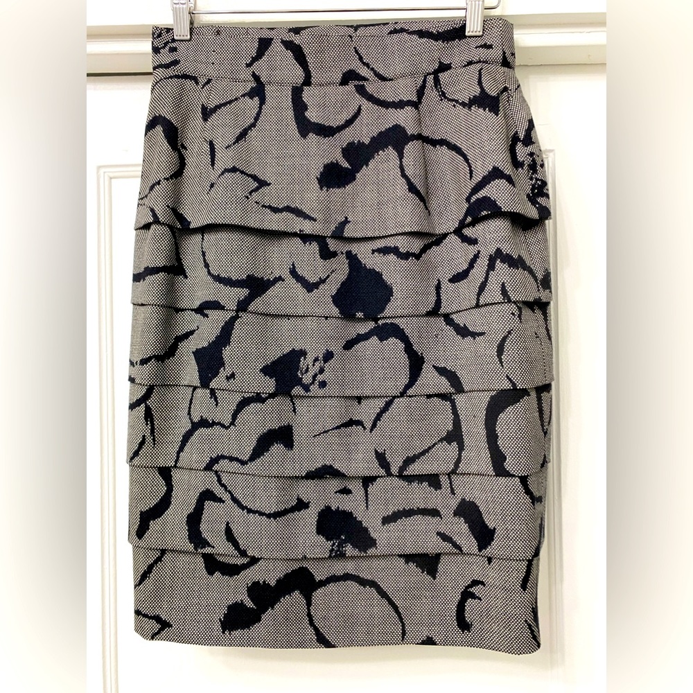 Vintage 80s ESCADA Layered Skirt, Black & White